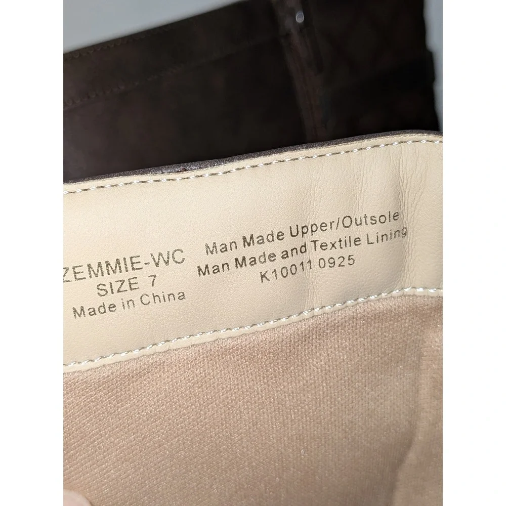 Journee Collection Zemmie Brown Quilted Knee High Boots Lug‎ Sole Size 7 NEW